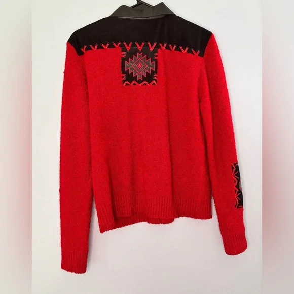 VTG Nancy Bolen City Girl Cardigan Jacket Wool Blend Size Small Aztec Western - Picture 2 of 8
